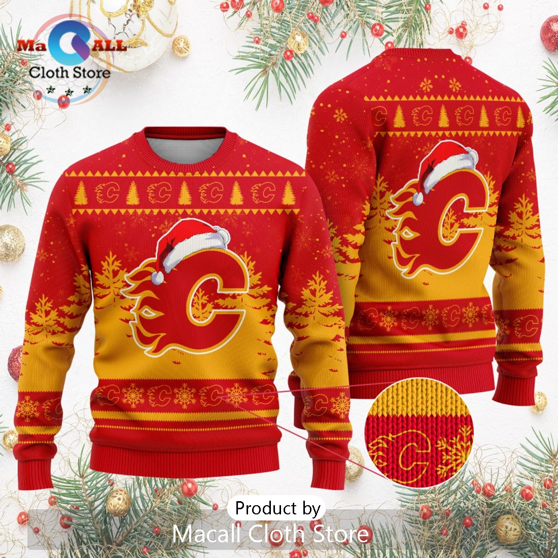 NHL Calgary Flames 2024 Christmas Design Sweater