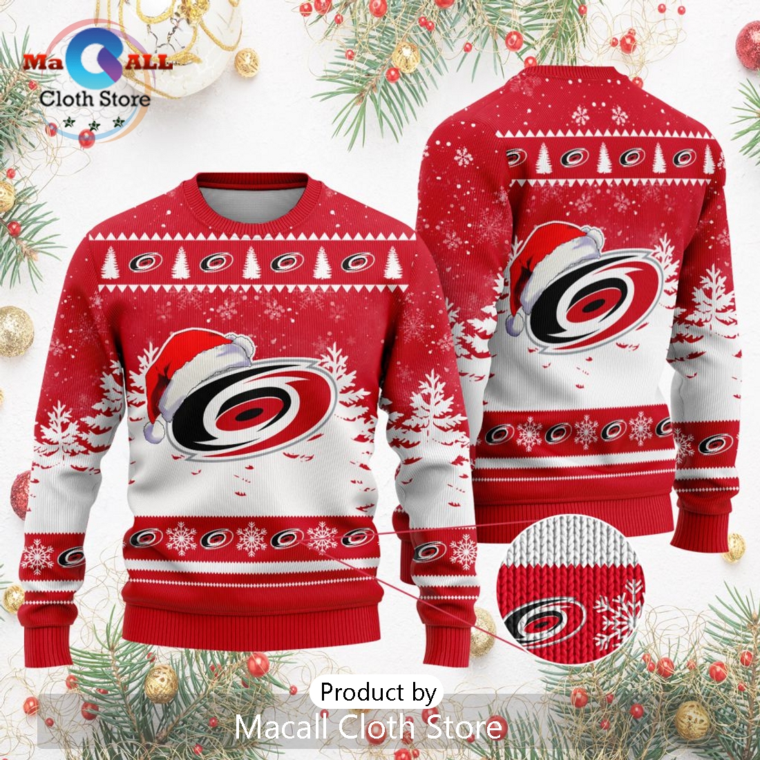 NHL Carolina Hurricanes 2024 Christmas Design Sweater