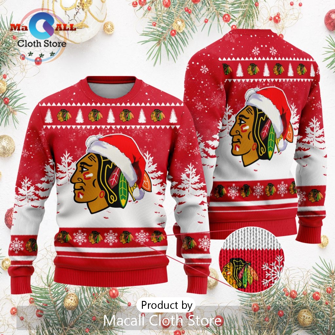 NHL Chicago Blackhawks 2024 Christmas Design Sweater