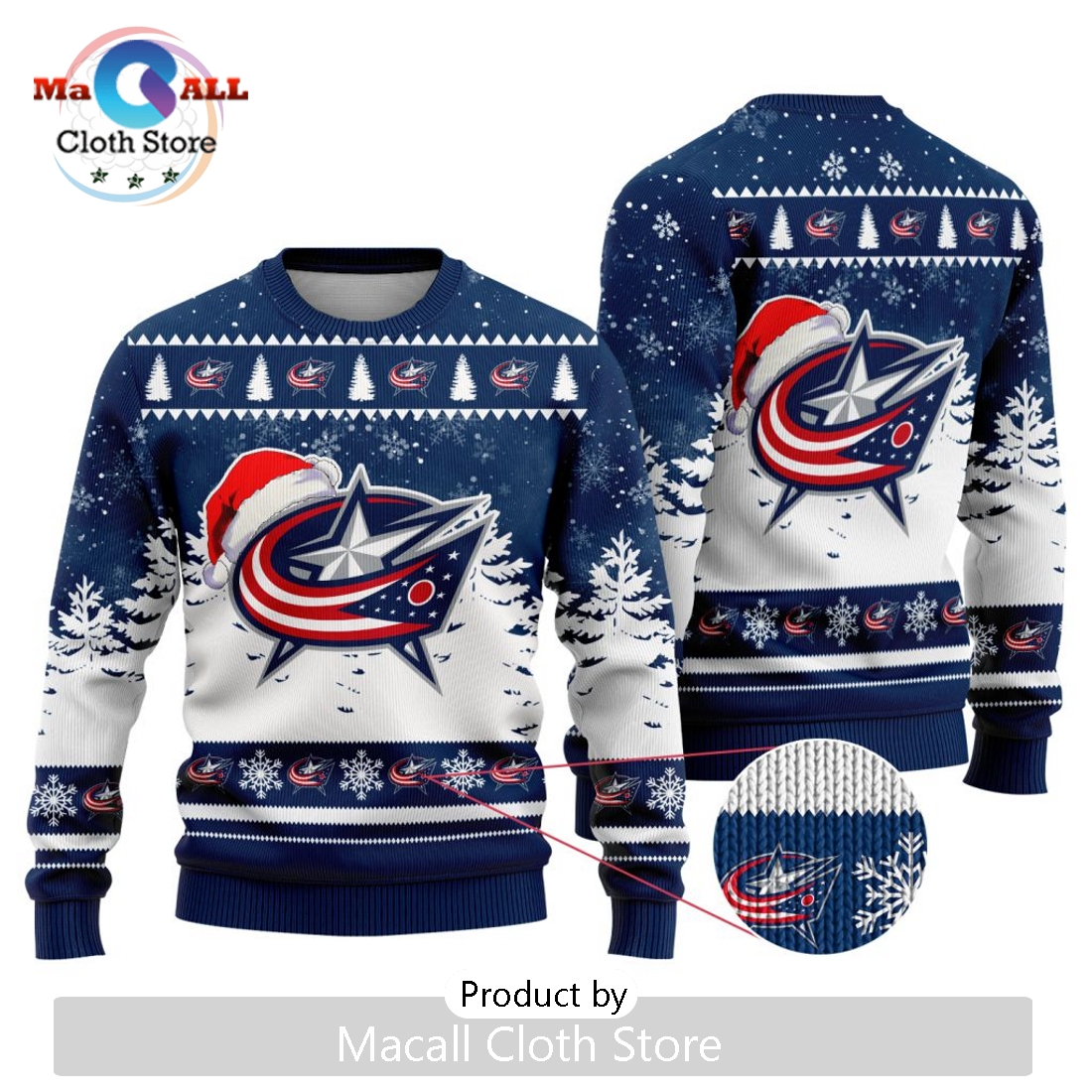 NHL Columbus Blue Jackets 2024 Christmas Design Sweater