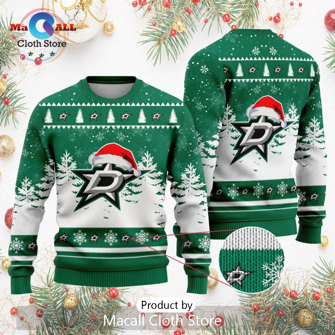 NHL Dallas Stars 2024 Christmas Design Sweater