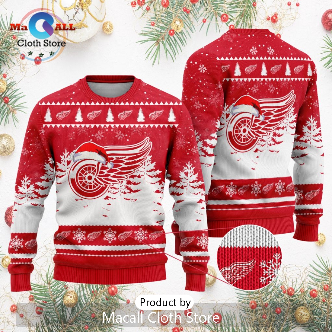 NHL Detroit Red Wings 2024 Christmas Design Sweater
