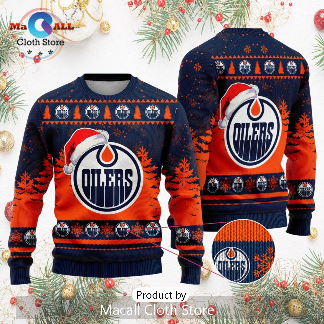 NHL Edmonton Oilers 2024 Christmas Design Sweater