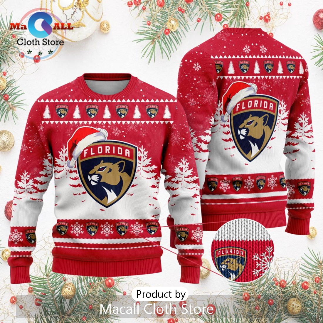NHL Florida Panthers 2024 Christmas Design Sweater