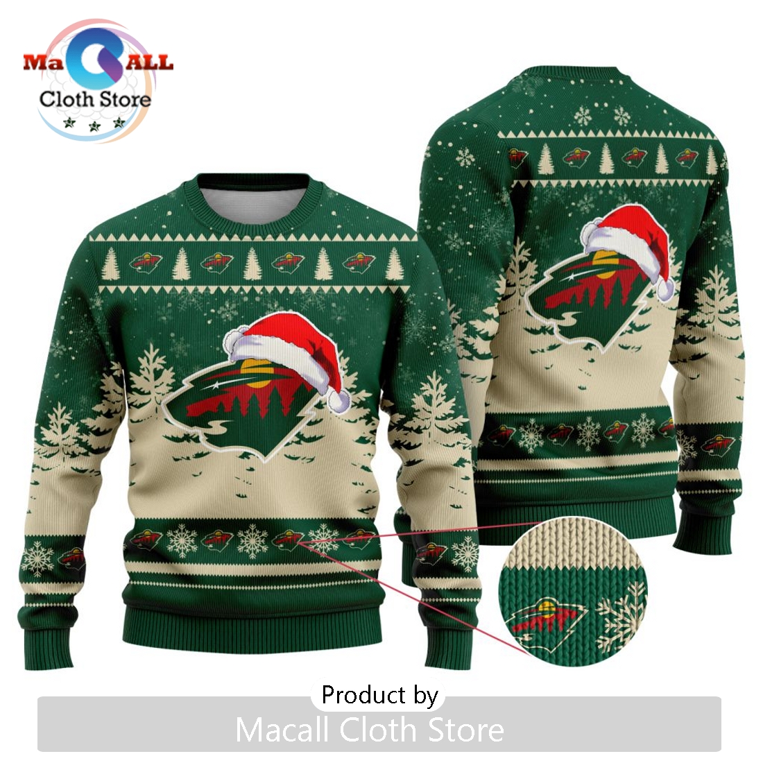 NHL Minnesota Wild 2024 Christmas Design Sweater