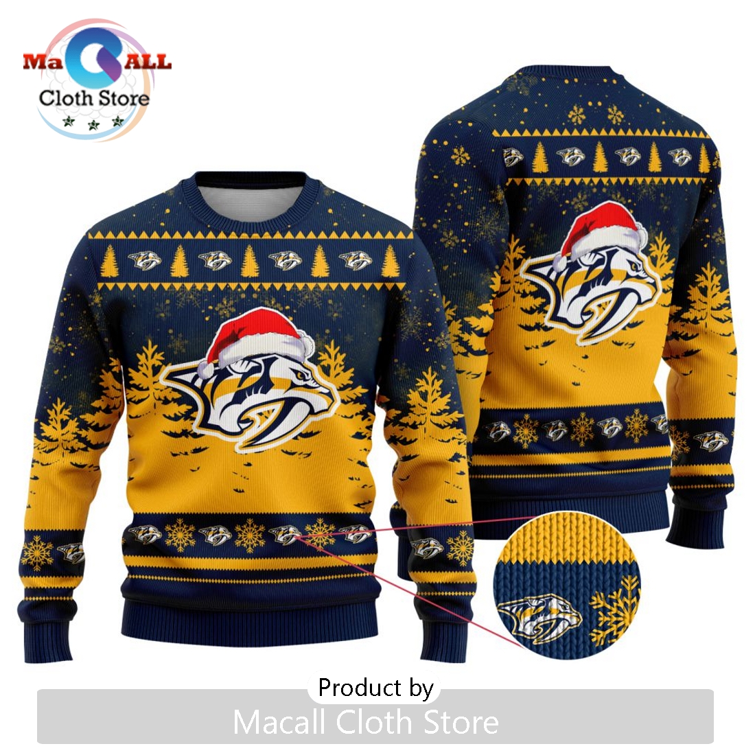 NHL Nashville Predators 2024 Christmas Design Sweater