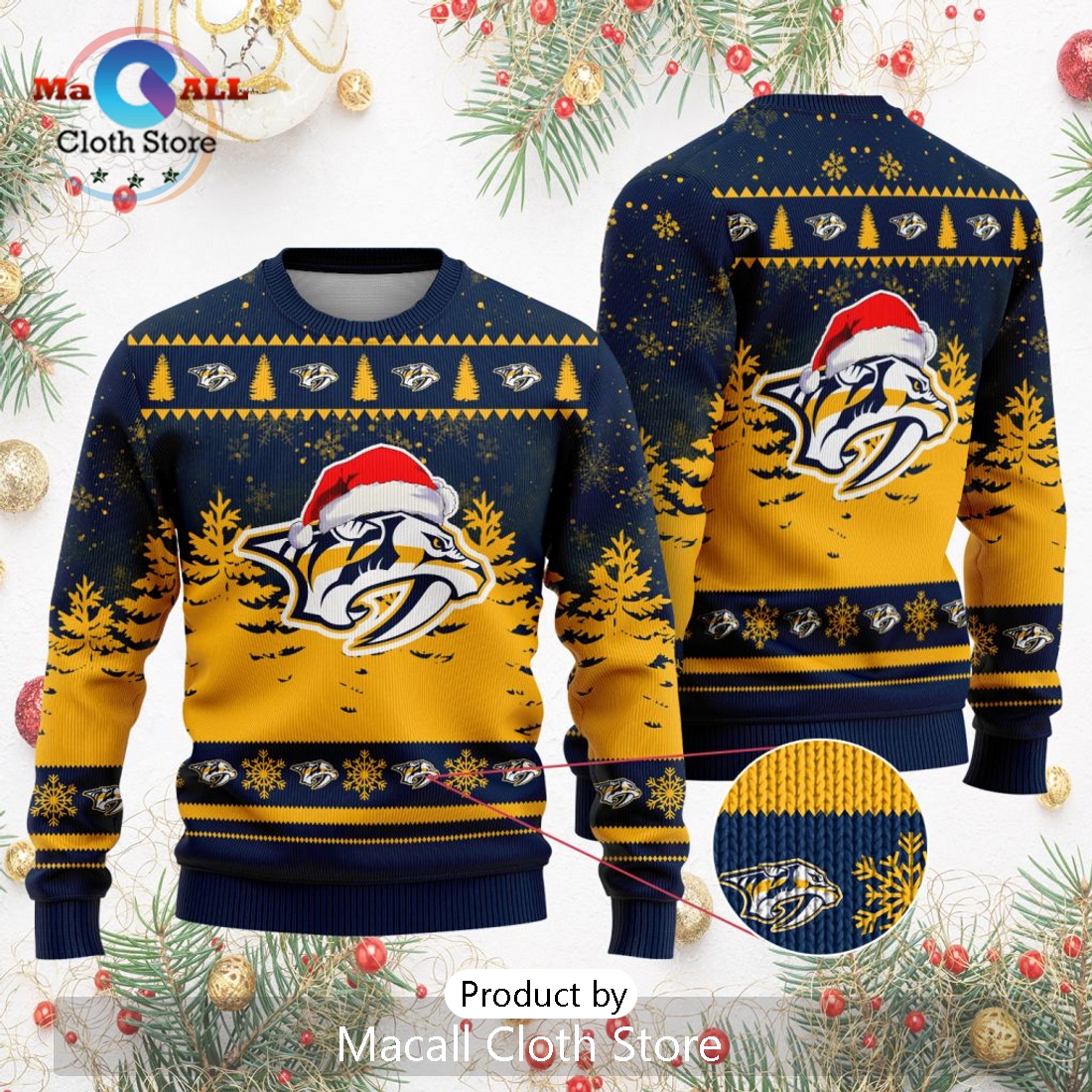 NHL Nashville Predators 2024 Christmas Design Sweater