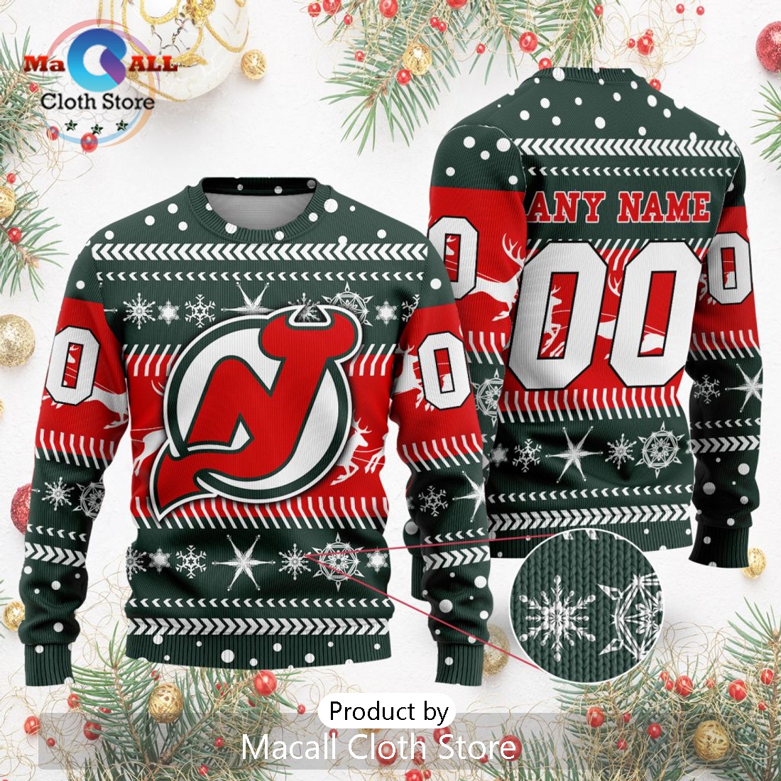 NHL New Jersey Devils 2024 Sweater For Chrismas Season