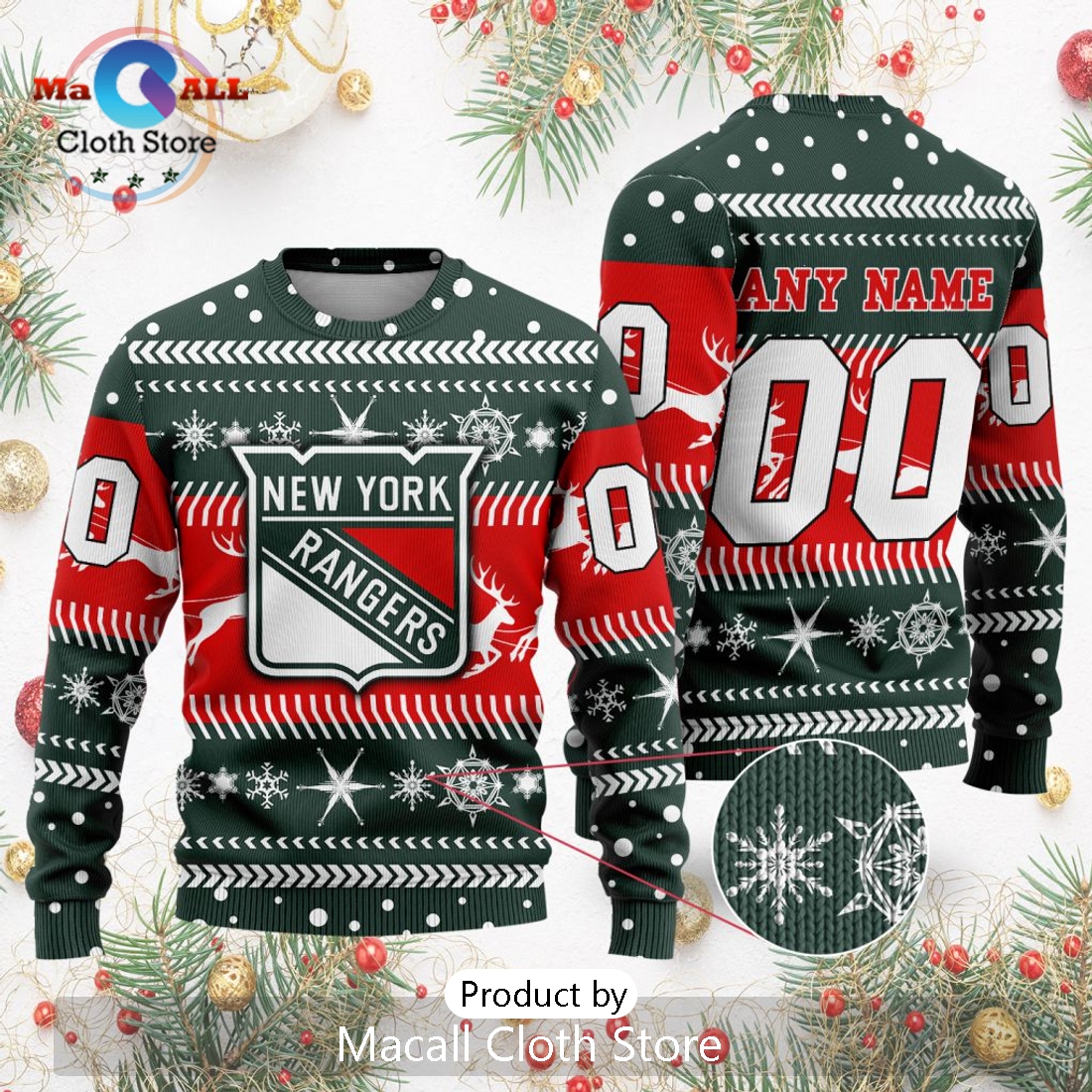 NHL New York Rangers 2024 Sweater For Chrismas Season