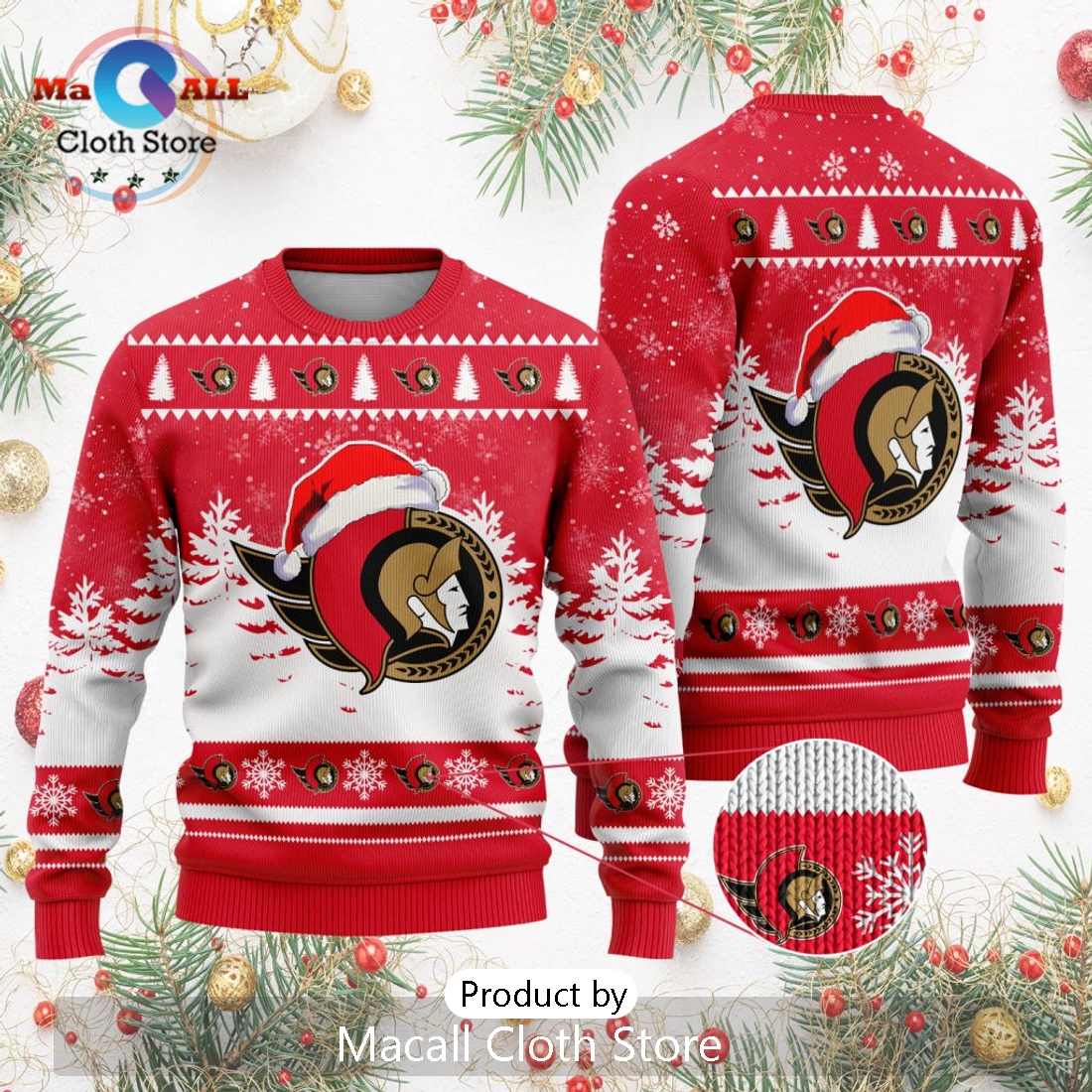 NHL Ottawa Senators 2024 Christmas Design Sweater