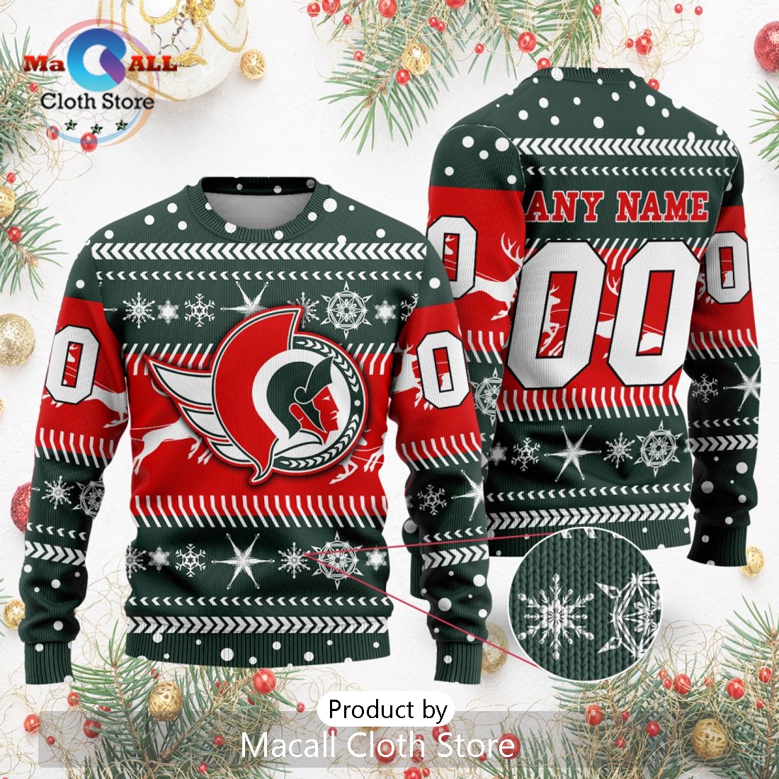 NHL Ottawa Senators 2024 Sweater For Chrismas Season