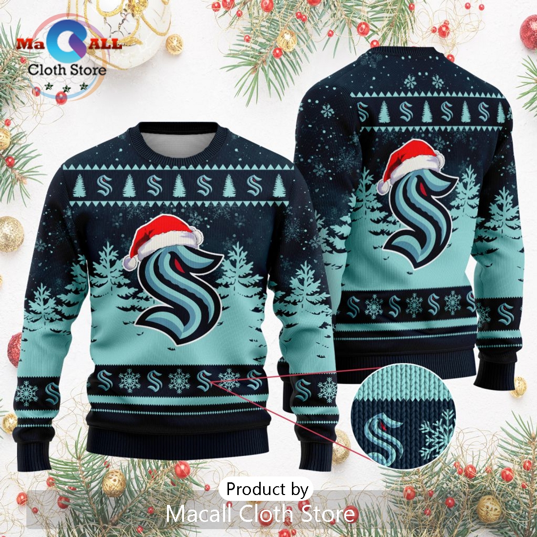 NHL Seattle Kraken 2024 Christmas Design Sweater