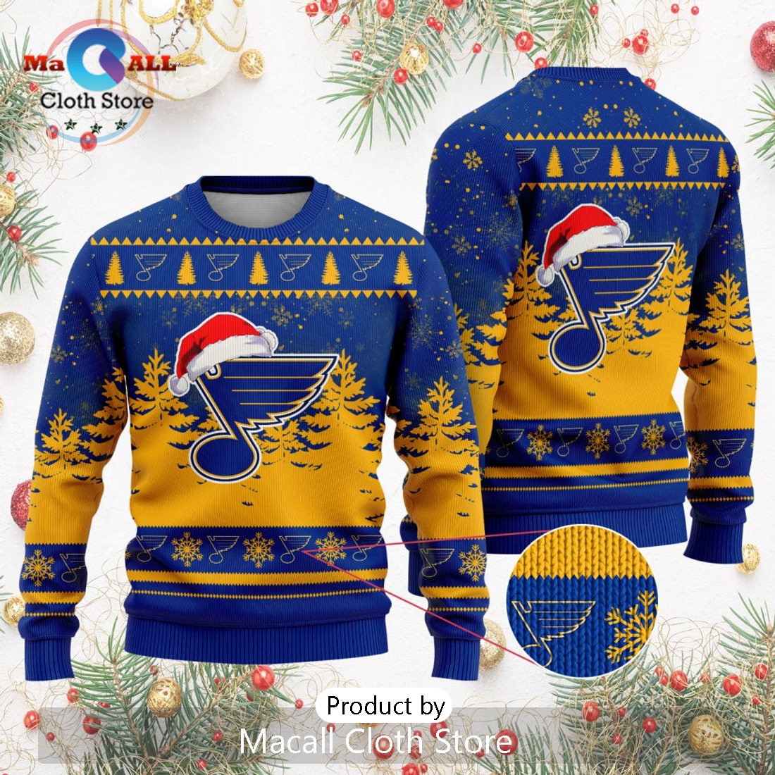 NHL St. Louis Blues 2024 Christmas Design Sweater