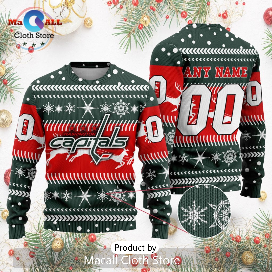 NHL Washington Capitals 2024 Sweater For Chrismas Season