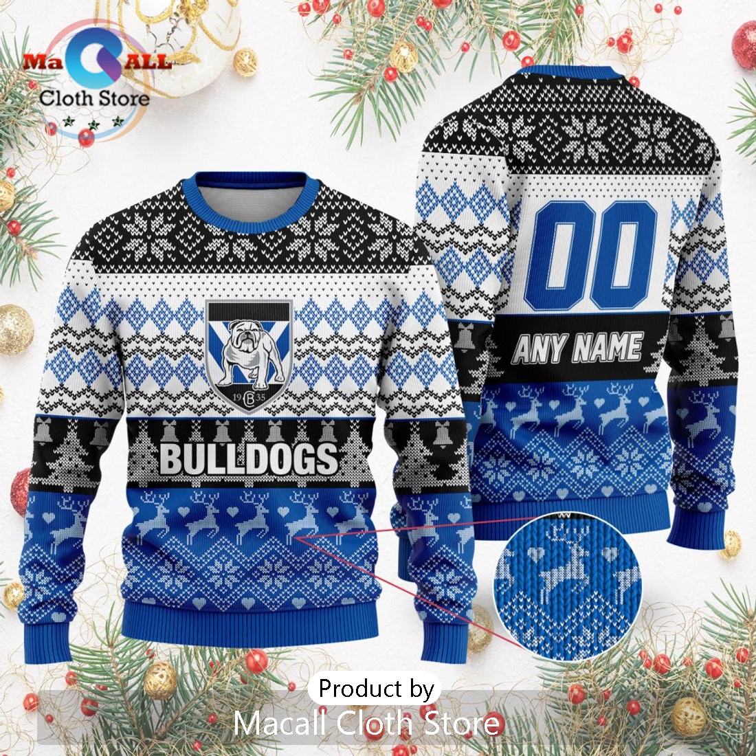 NRL Canterbury-Bankstown Bulldogs 2024 Ugly Christmas Sweater