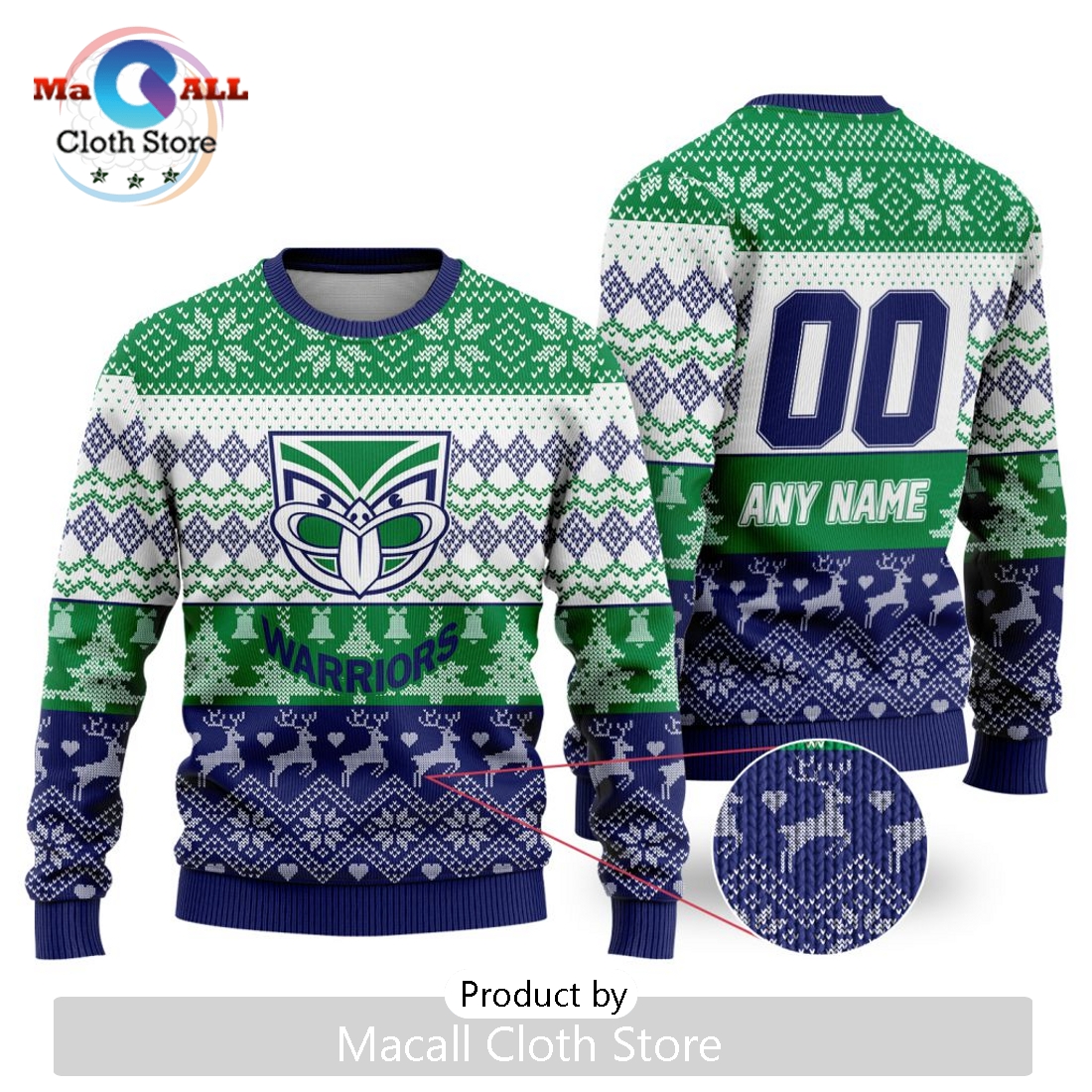 NRL New Zealand Warriors 2024 Ugly Christmas Sweater