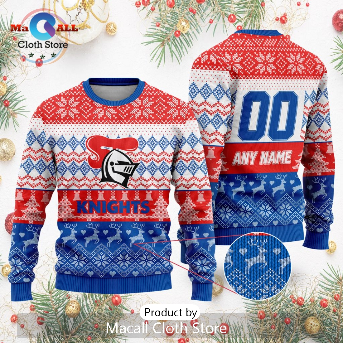 NRL Newcastle Knights 2024 Ugly Christmas Sweater