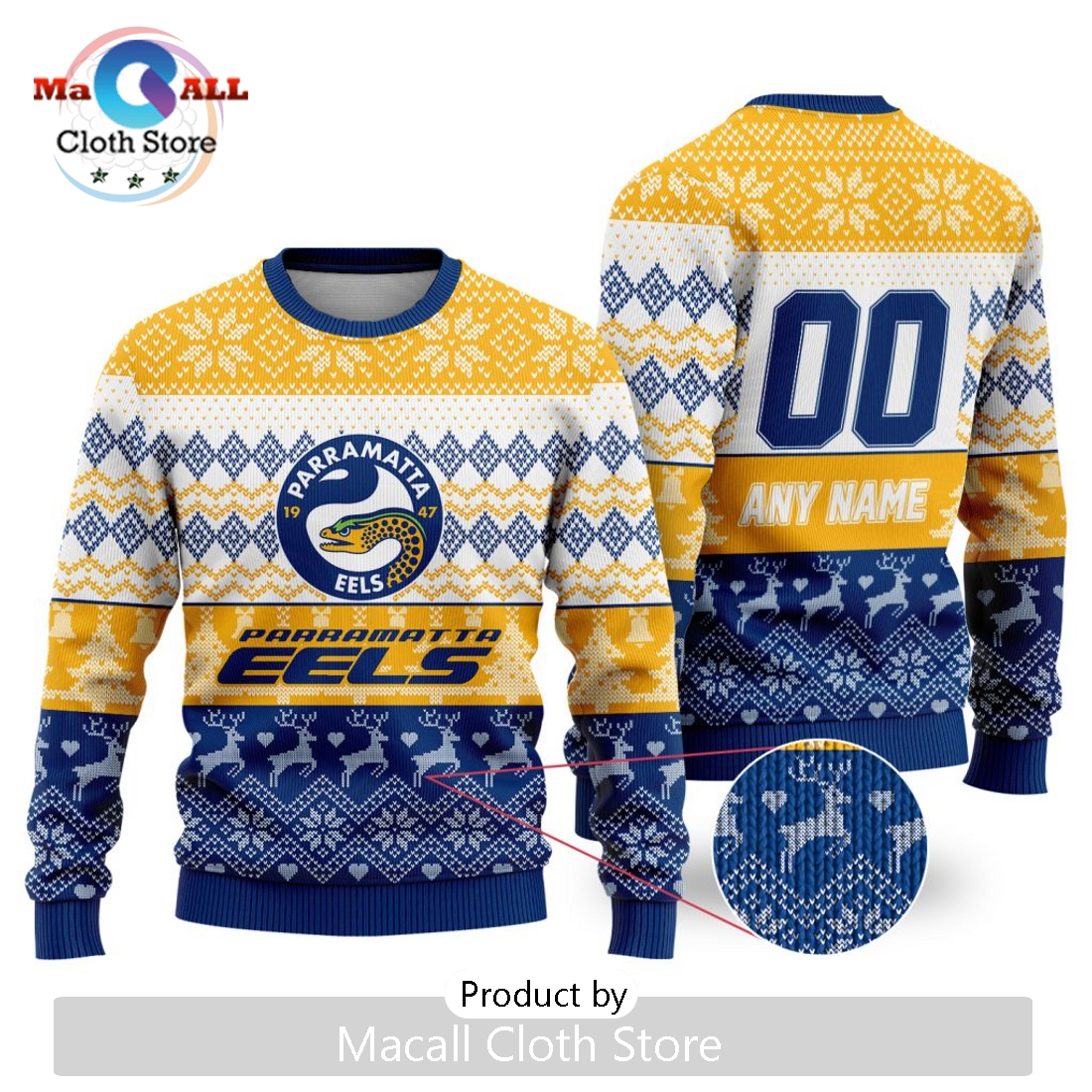 NRL Parramatta Eels 2024 Ugly Christmas Sweater