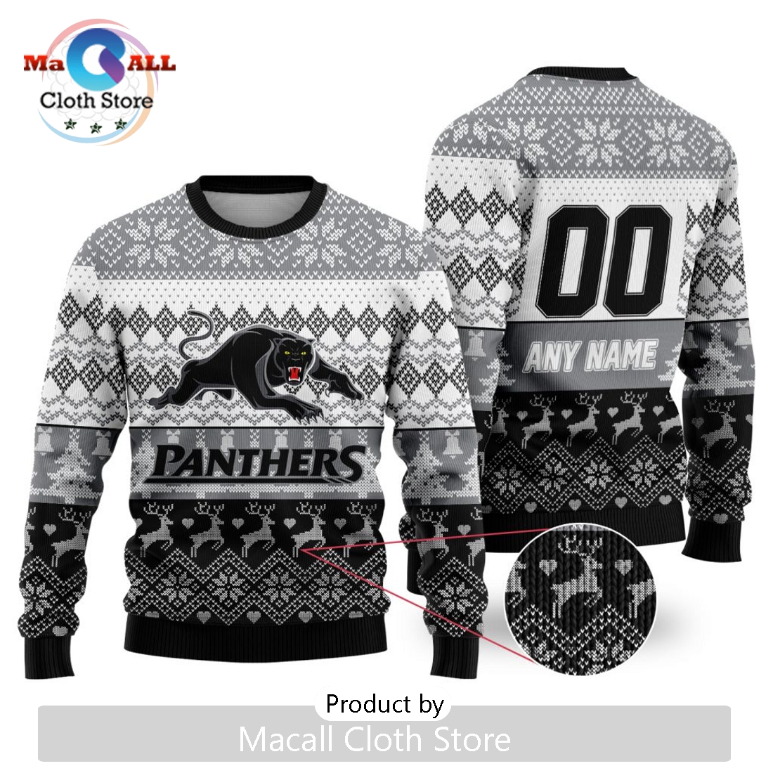NRL Penrith Panthers 2024 Ugly Christmas Sweater