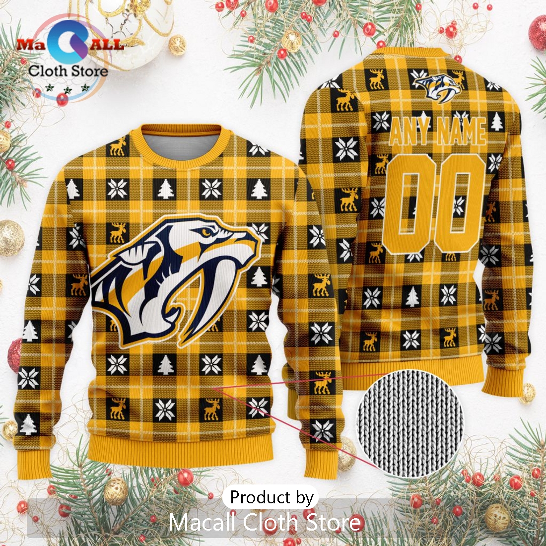NHL Nashville Predators 2024 Ugly Sweater For Christmas