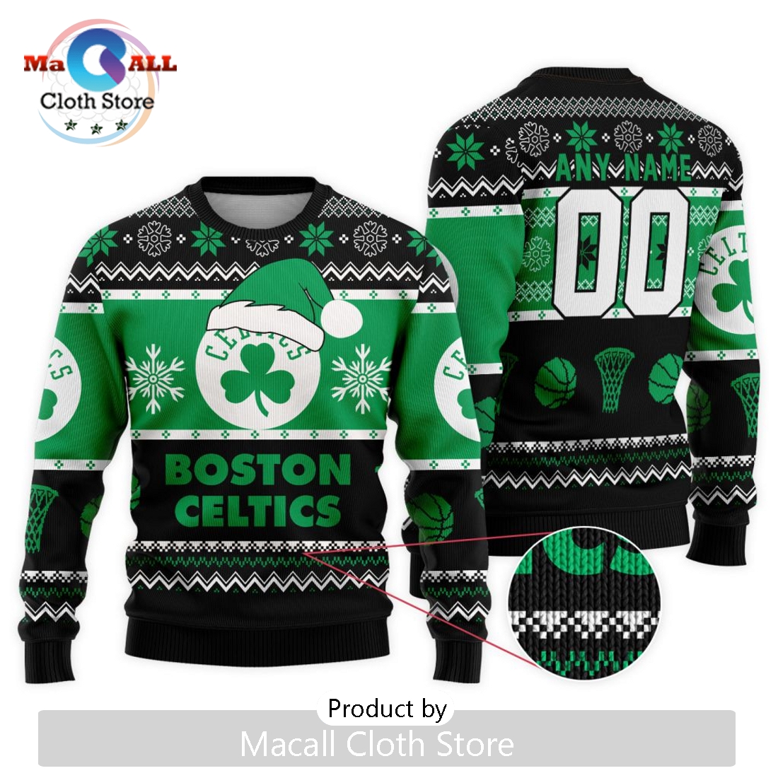Personalized NBA Boston Celtics 2024 Christmas Ugly Sweater