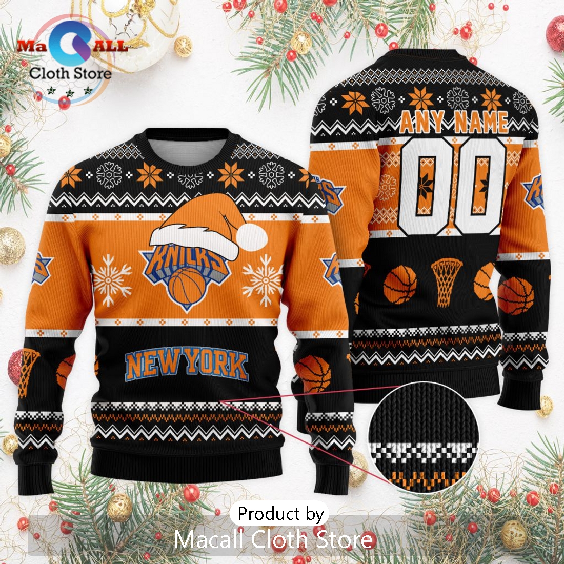 Personalized NBA New York Knicks 2024 Christmas Ugly Sweater