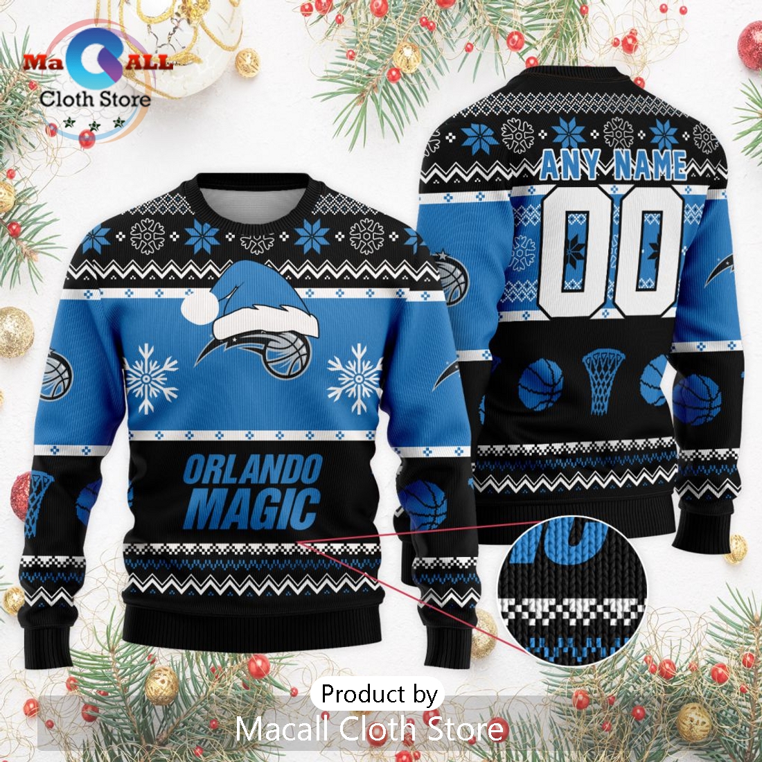 Personalized NBA Orlando Magic 2024 Christmas Ugly Sweater