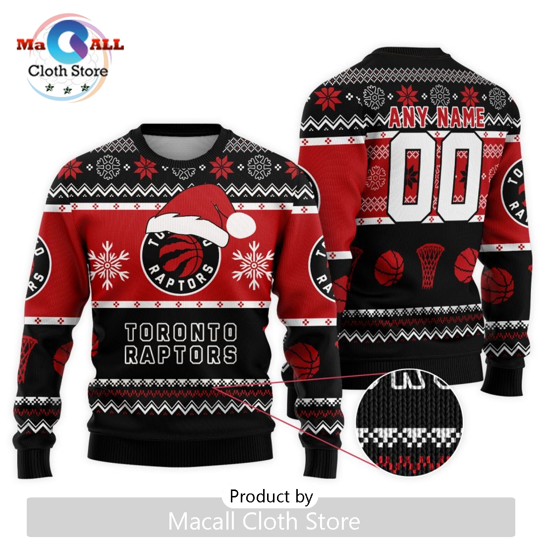 Personalized NBA Toronto Raptors 2024 Christmas Ugly Sweater