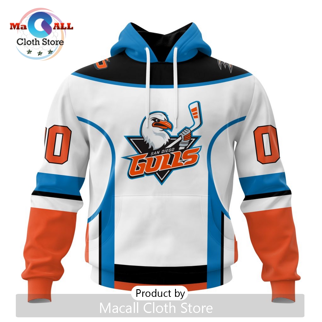 AHL San Diego Gulls Personalized 2024 Away Kits Hoodie