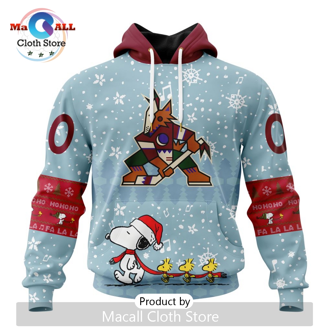 NHL Arizona Coyotes 2024 Peanuts Christmas Hoodie