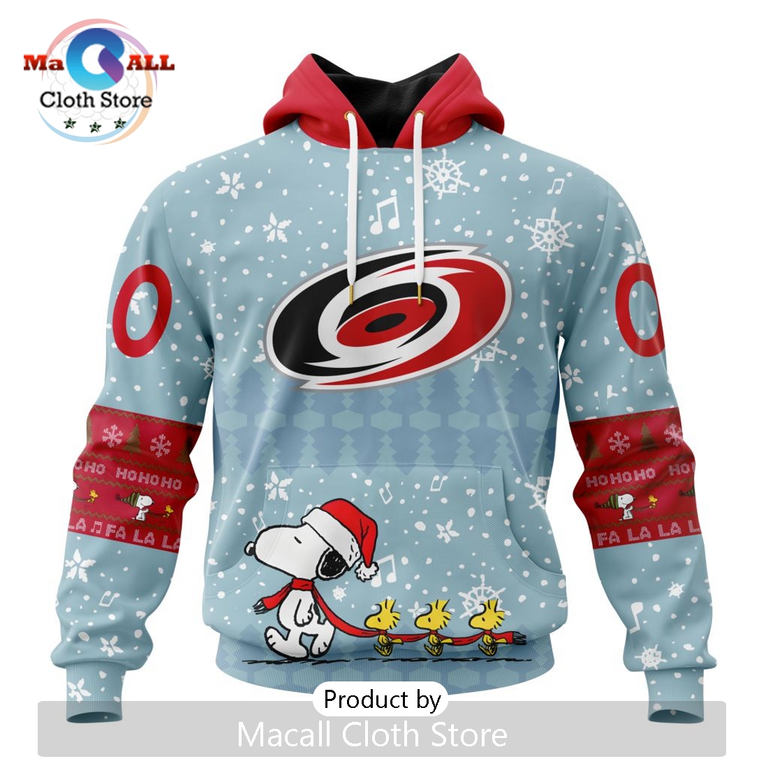 NHL Carolina Hurricanes 2024 Peanuts Christmas Hoodie