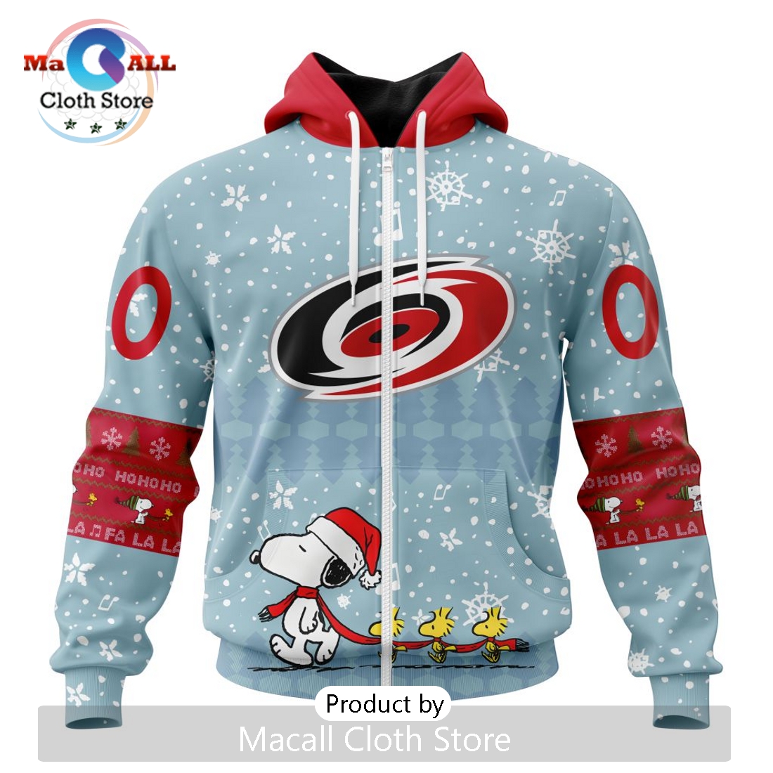NHL Carolina Hurricanes 2024 Peanuts Christmas Hoodie