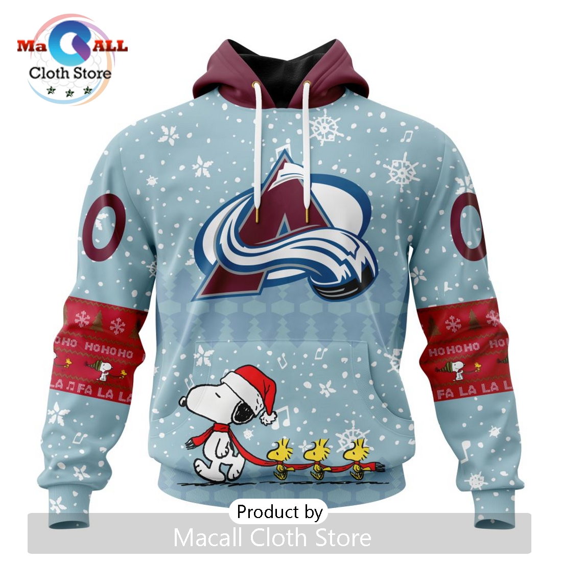 NHL Colorado Avalanche 2024 Peanuts Christmas Hoodie