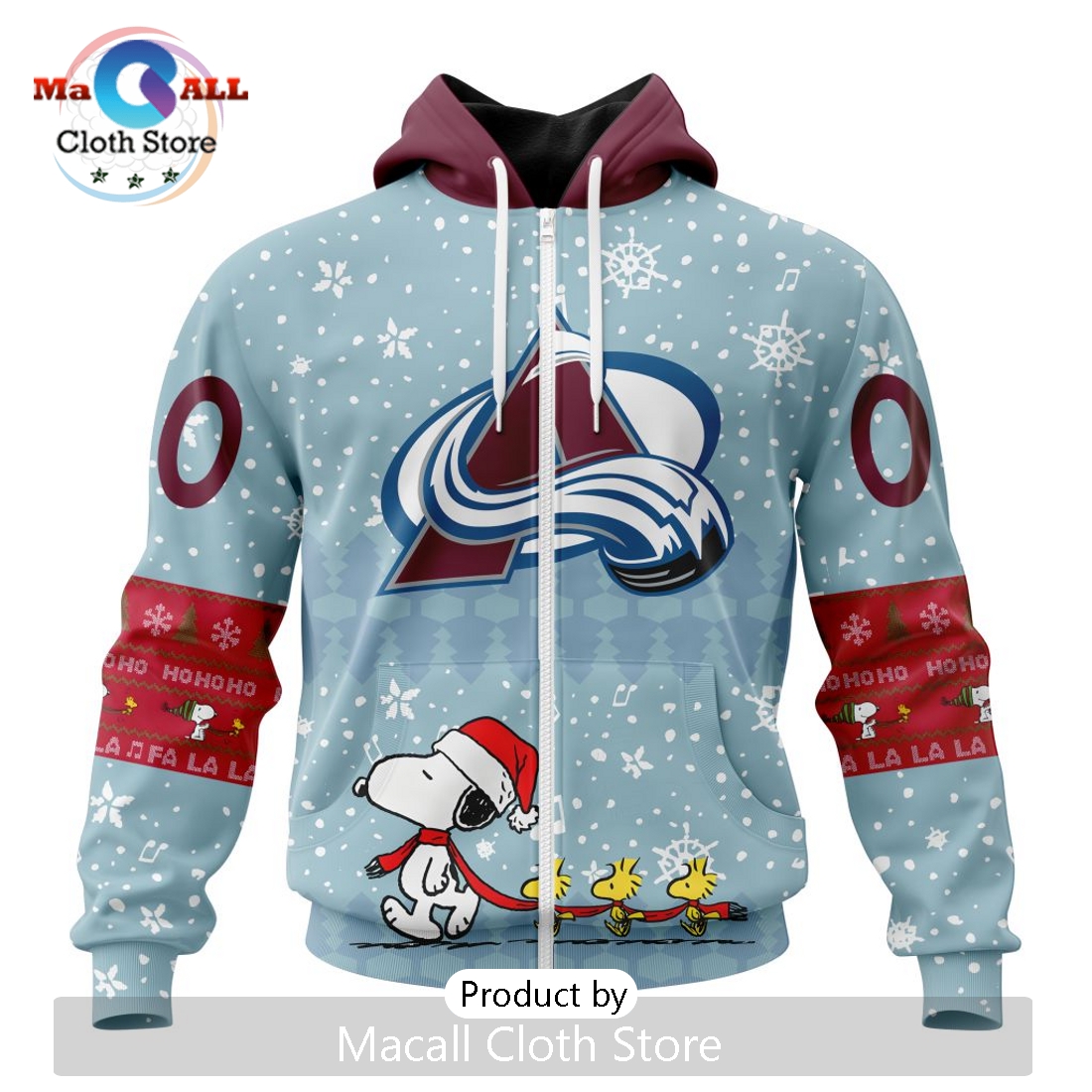 NHL Colorado Avalanche 2024 Peanuts Christmas Hoodie