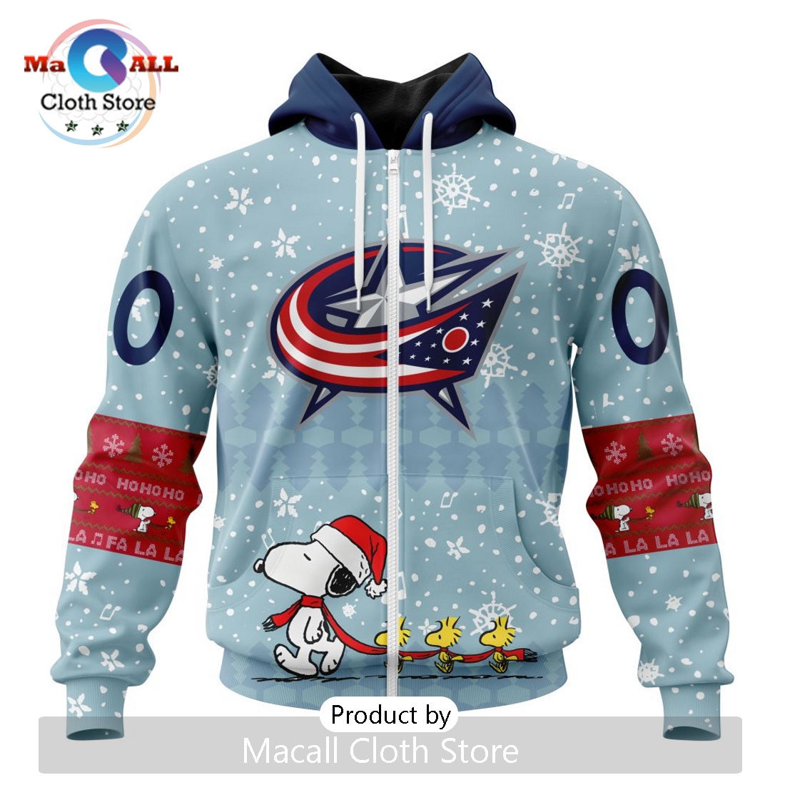 NHL Columbus Blue Jackets 2024 Peanuts Christmas Hoodie