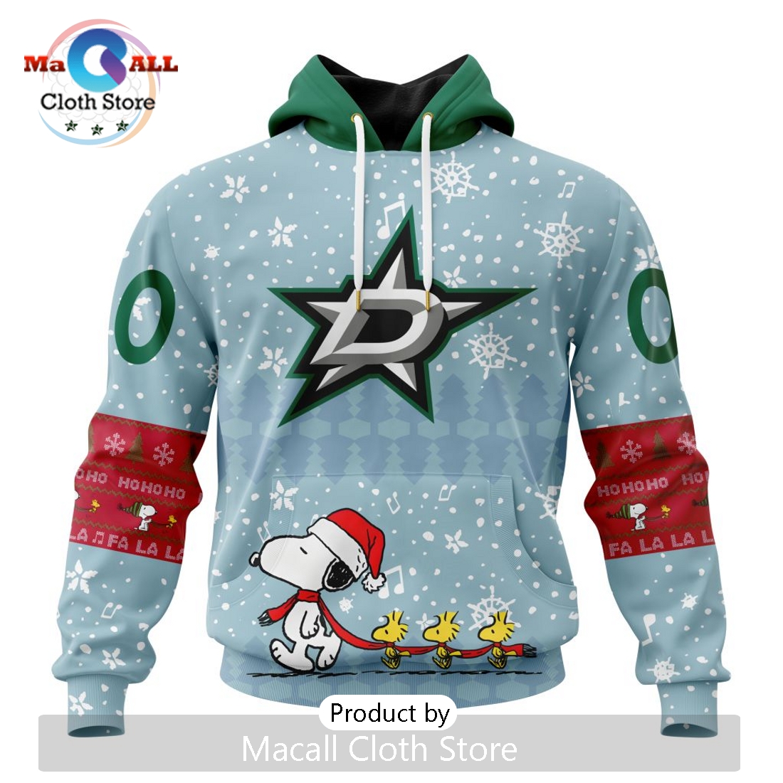 NHL Dallas Stars 2024 Peanuts Christmas Hoodie
