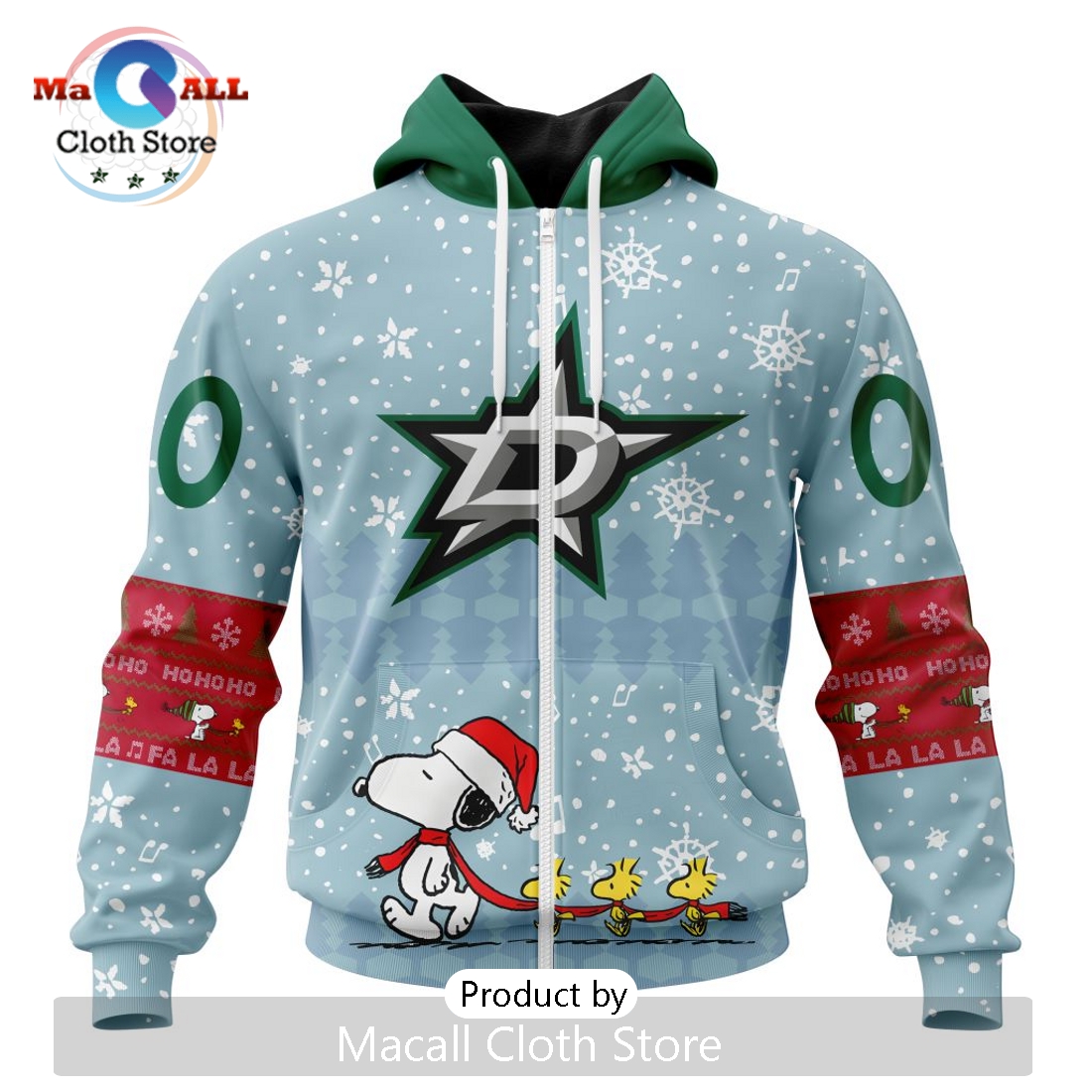NHL Dallas Stars 2024 Peanuts Christmas Hoodie