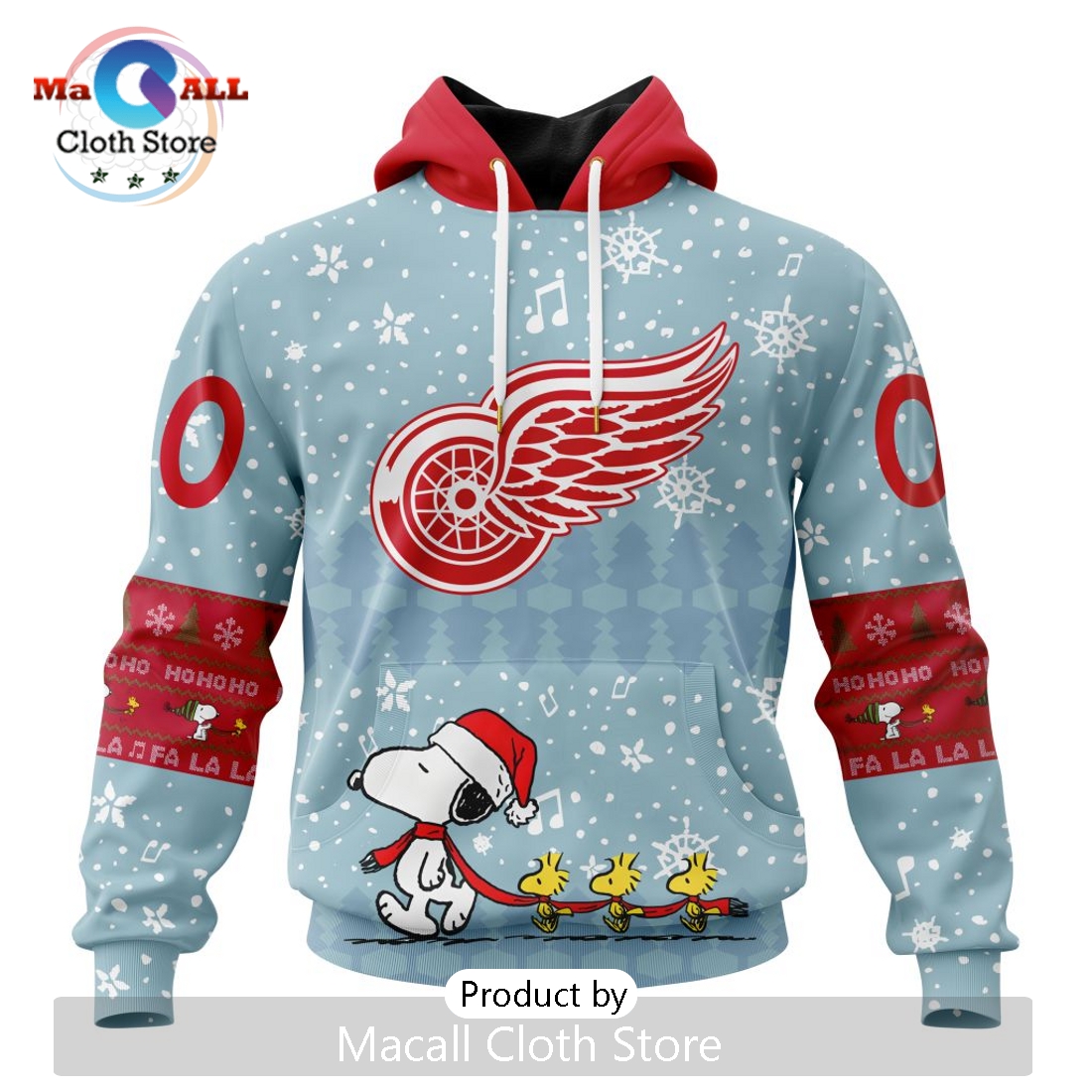NHL Detroit Red Wings 2024 Peanuts Christmas Hoodie