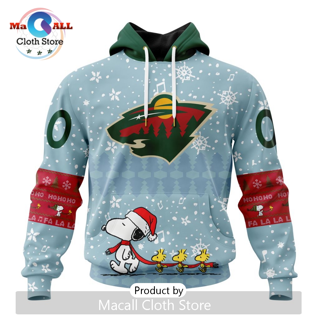 NHL Minnesota Wild 2024 Peanuts Christmas Hoodie
