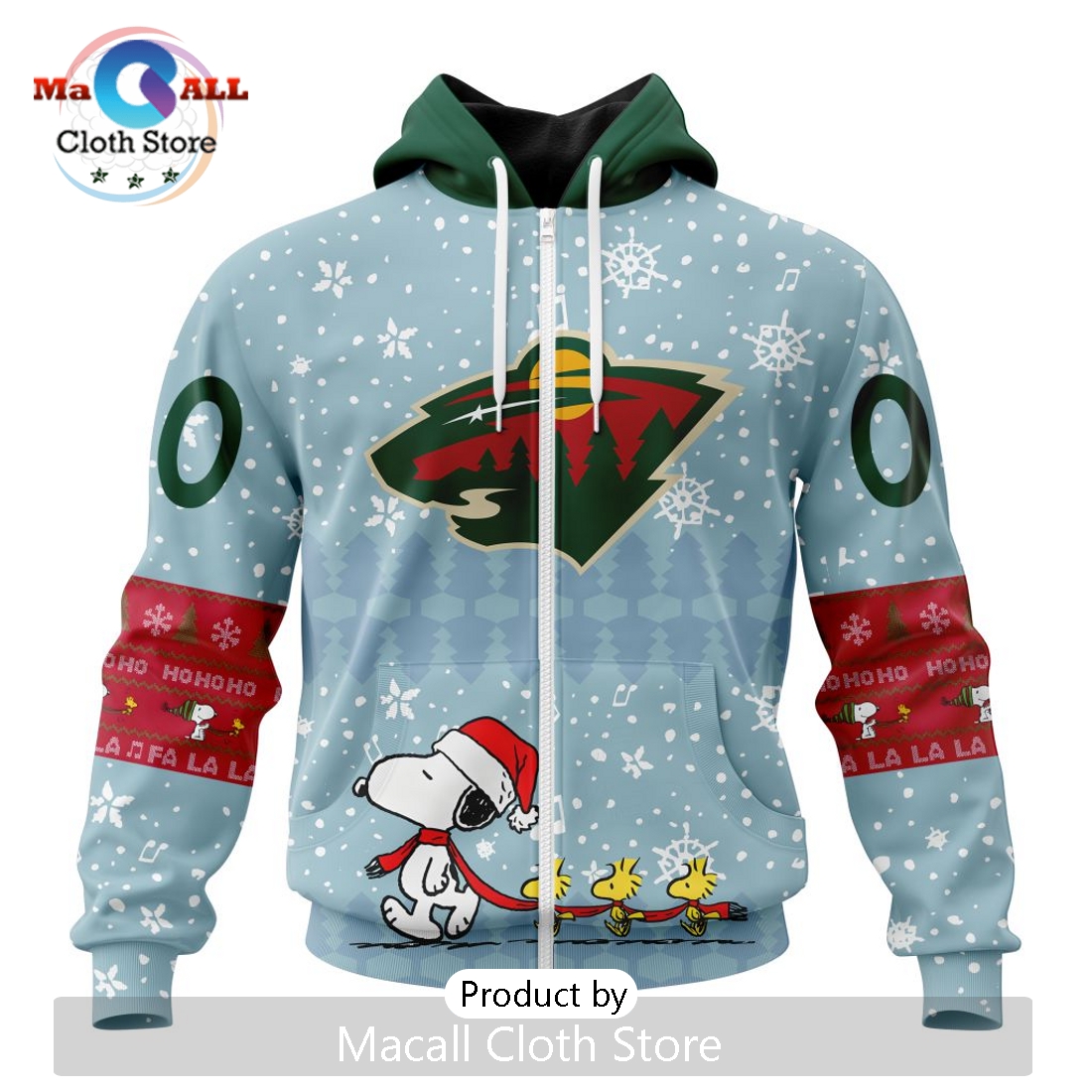 NHL Minnesota Wild 2024 Peanuts Christmas Hoodie