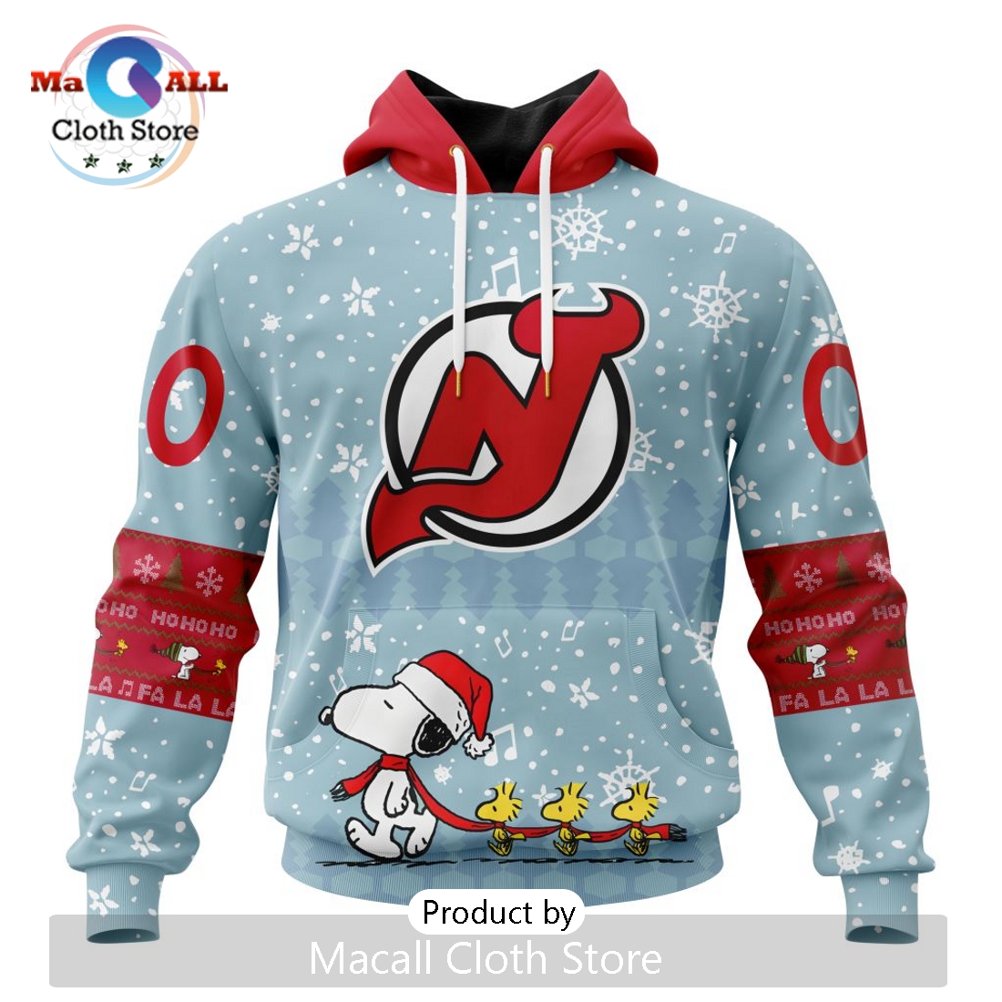 NHL New Jersey Devils 2024 Peanuts Christmas Hoodie