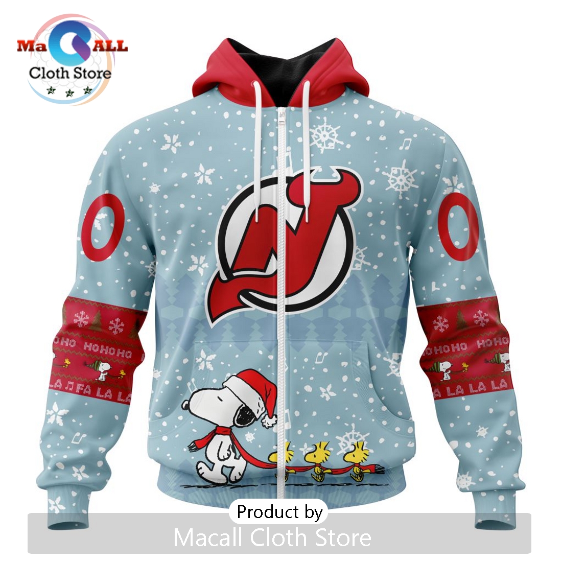 NHL New Jersey Devils 2024 Peanuts Christmas Hoodie