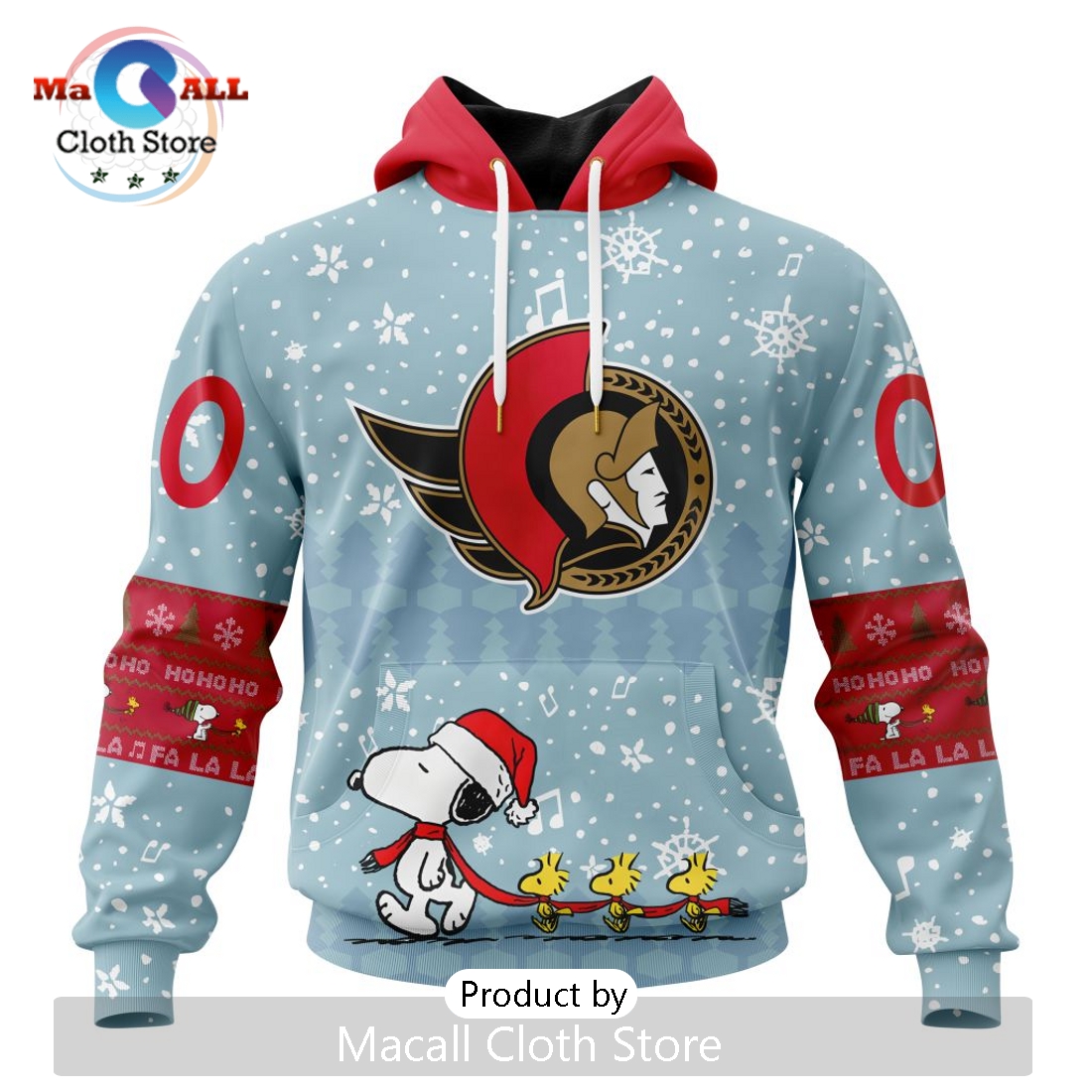 NHL Ottawa Senators 2024 Peanuts Christmas Hoodie