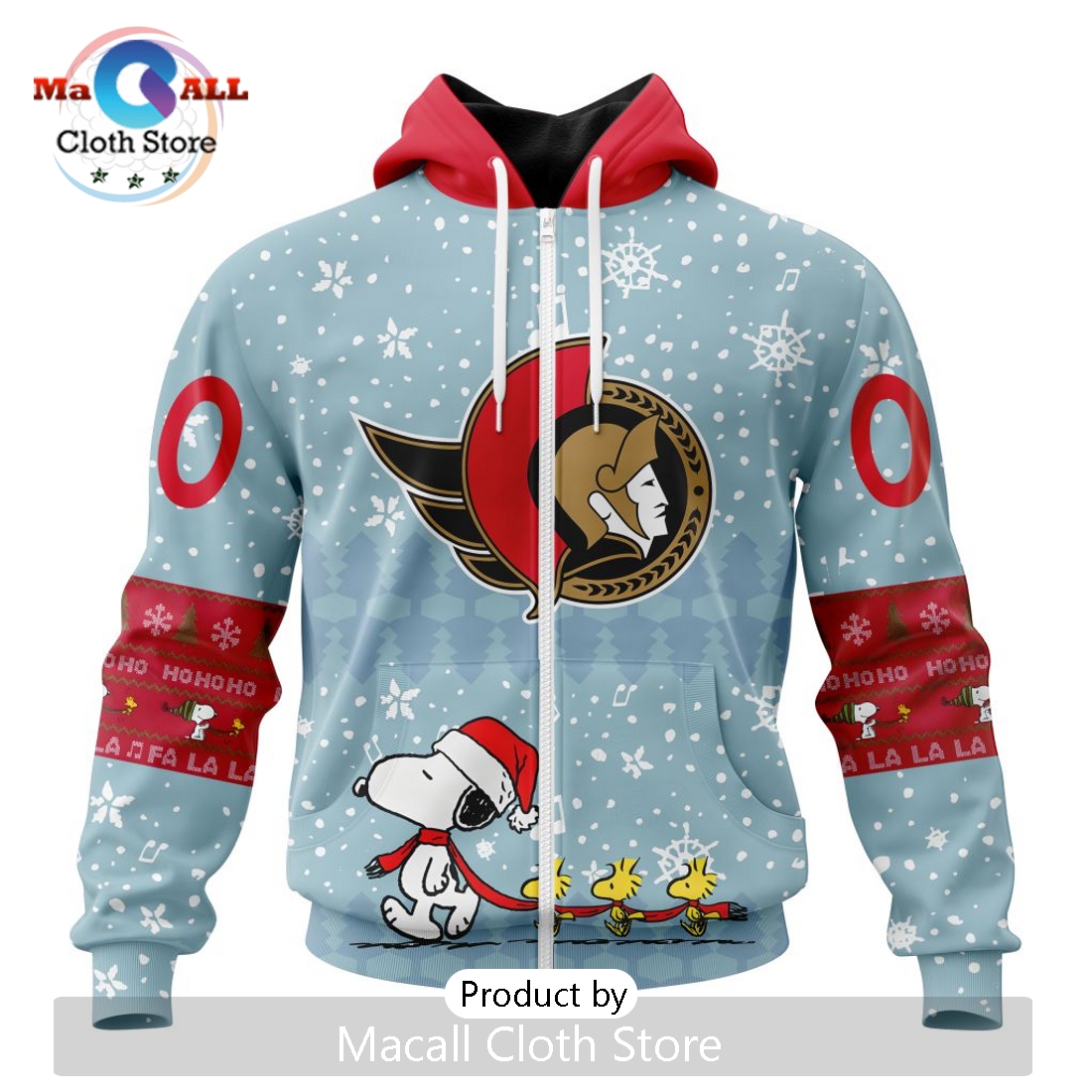 NHL Ottawa Senators 2024 Peanuts Christmas Hoodie