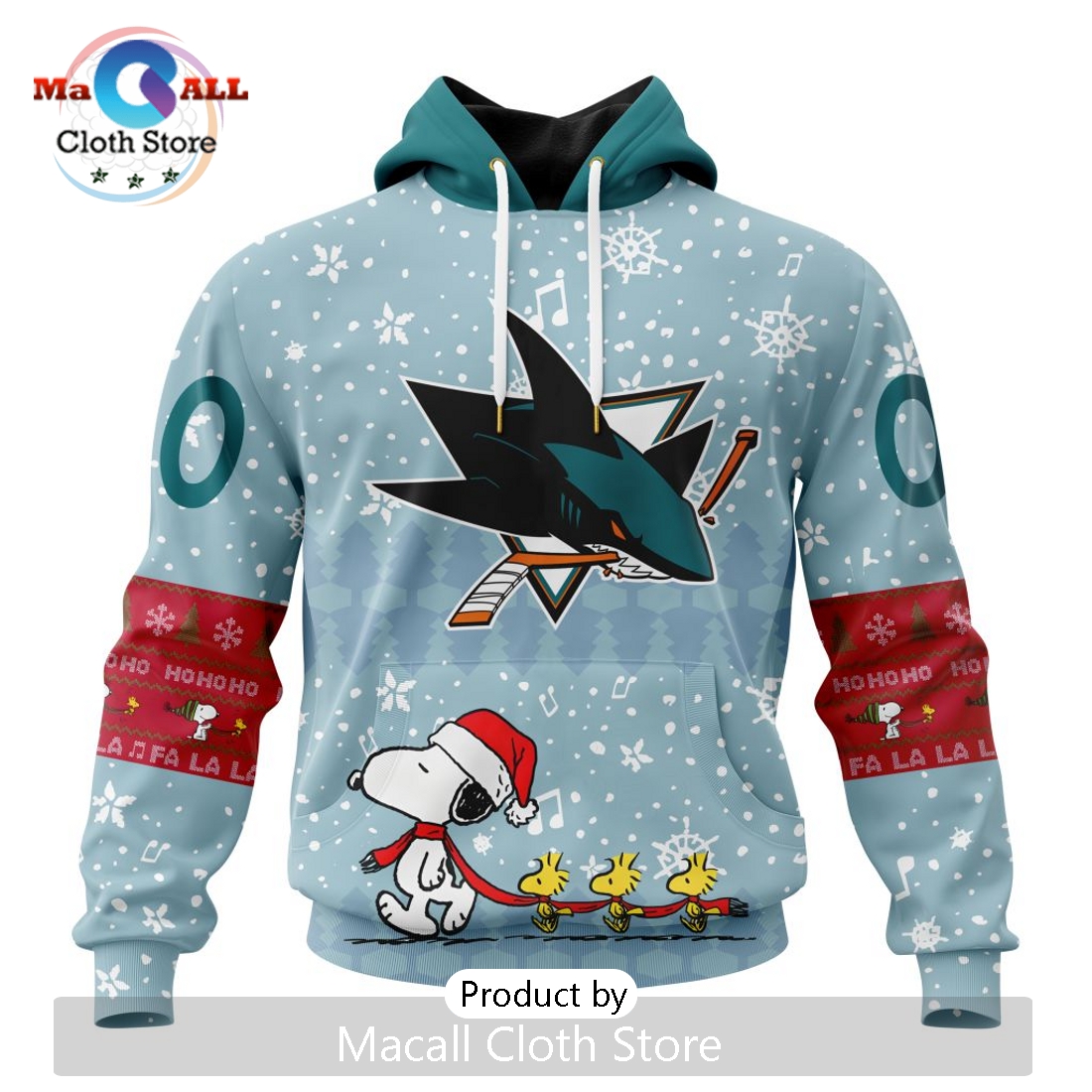 NHL San Jose Sharks 2024 Peanuts Christmas Hoodie