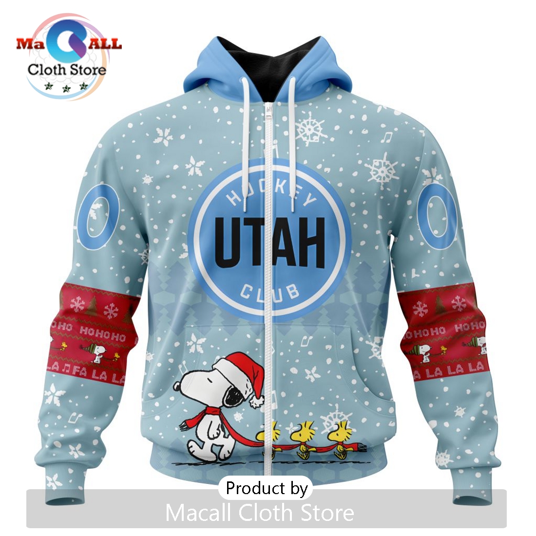 NHL Utah Hockey Club 2024 Peanuts Christmas Hoodie