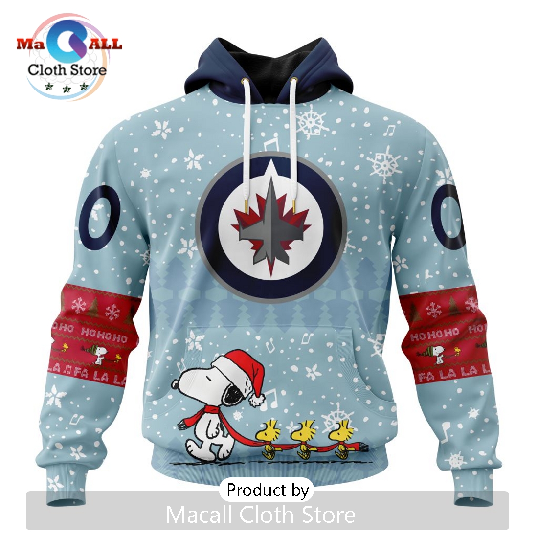 NHL Winnipeg Jets 2024 Peanuts Christmas Hoodie