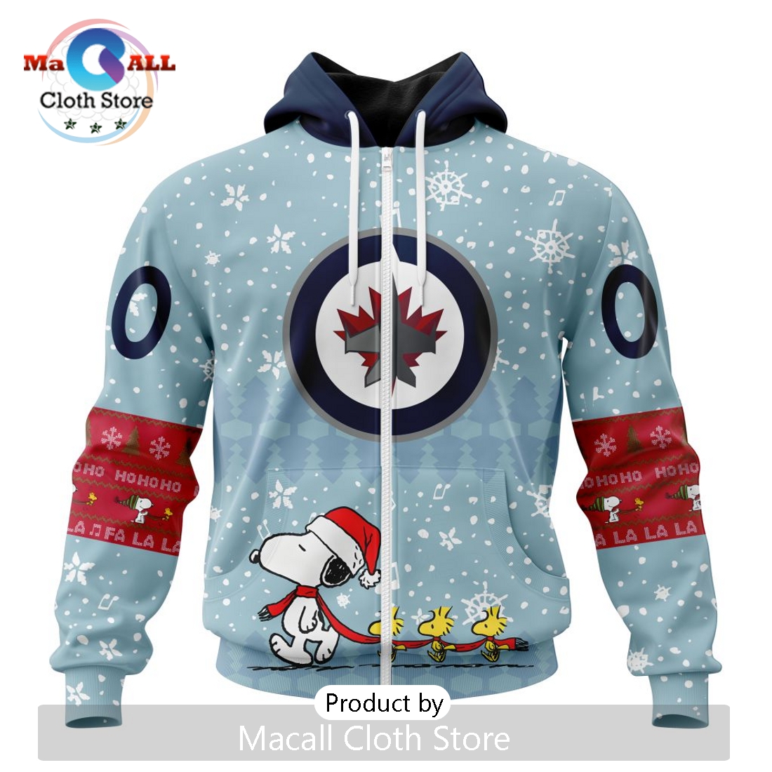 NHL Winnipeg Jets 2024 Peanuts Christmas Hoodie