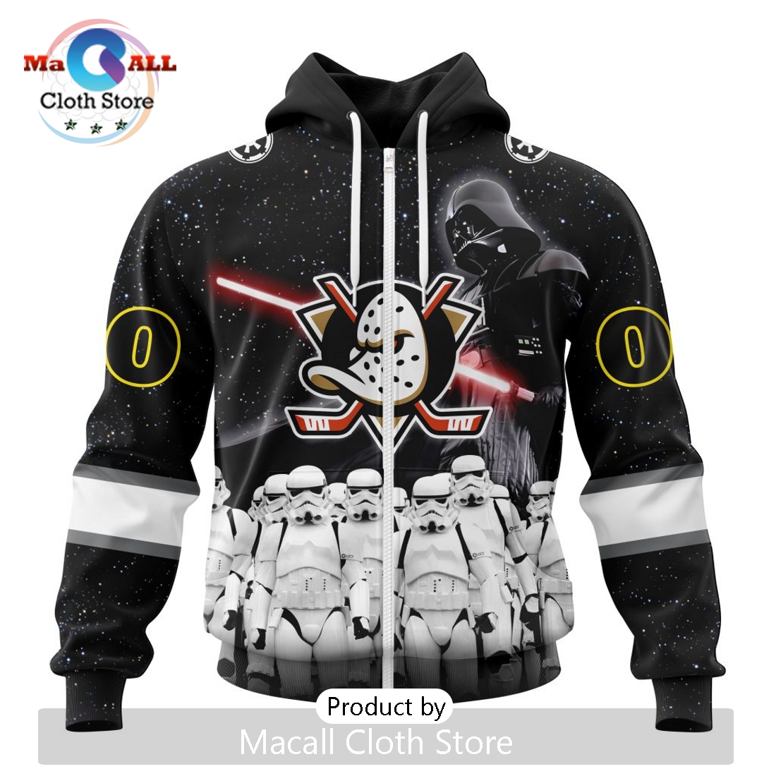 Personalized NHL Anaheim Ducks 2024 Star Wars Hoodie