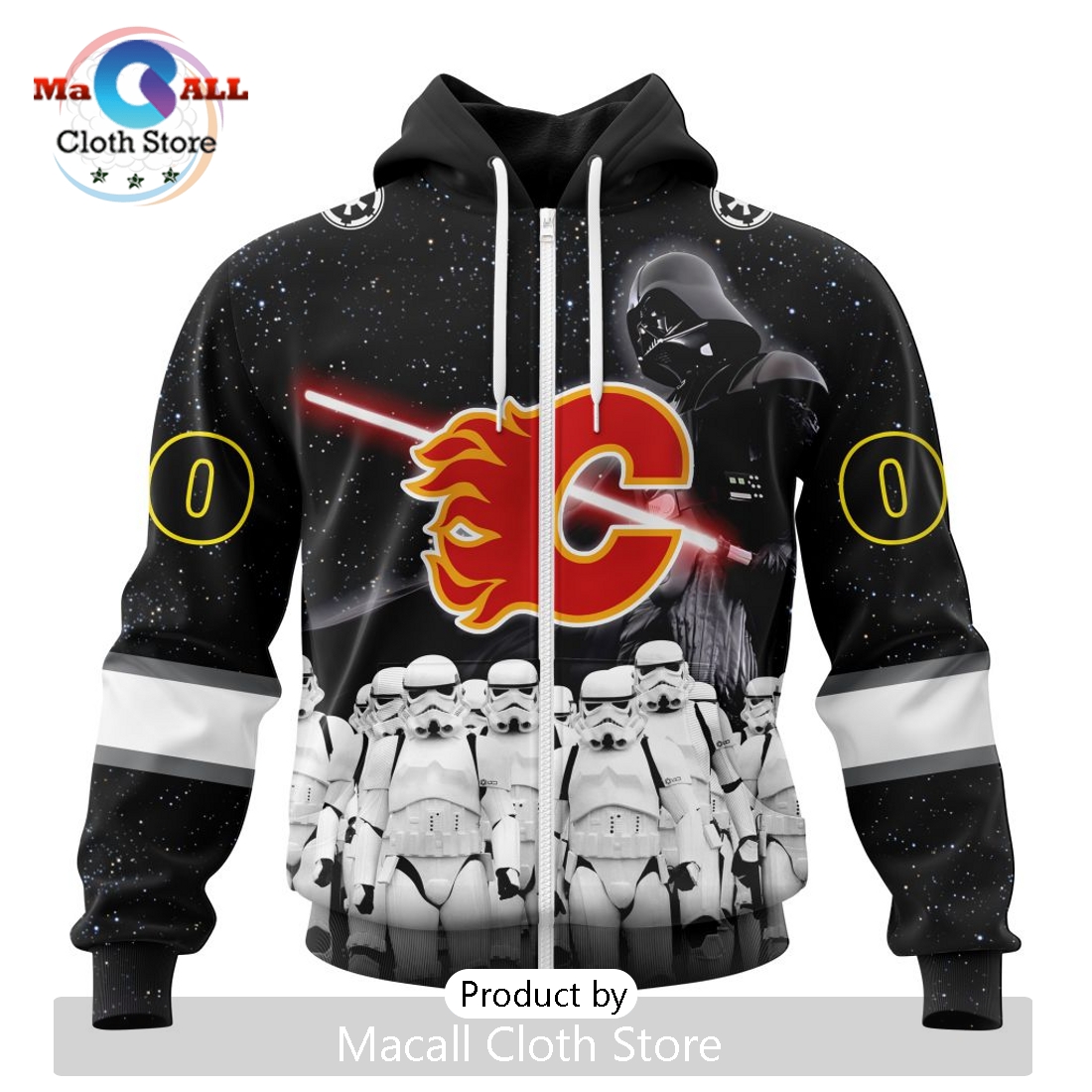 Personalized NHL Calgary Flames 2024 Star Wars Hoodie